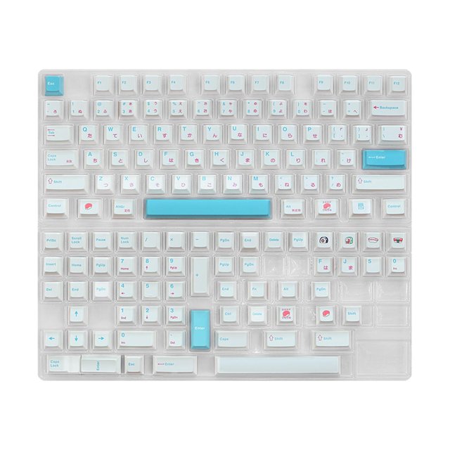 Teclas japonesas PBT de 135 teclas para en inglés fuente japonesa DIY para interruptores MX mecánico