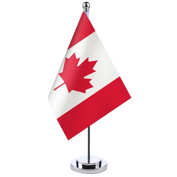 Mini bandera nacional de Canadá, bandera de escritorio en miniatura para decoración de mesa de oficina, decoración de escritorio para el Día Nacional de Canadá, pequeña pancarta de poliéster