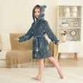 thumbnail image 4 of FORMRS Niños Bathrobe Unisex Hooded Robe Soft Plush Pajamas Sleepwear, Size 2-3T, Dark Star Map, 4 of 7
