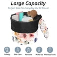 thumbnail image 2 of PhooArto Large Barrel Drawstring Makeup Bag, Butterflies Flowers Pattern Travel Cosmetic Bag Portable Make Up Organizer Bag, 2 of 6