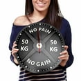 thumbnail image 2 of 50KG Print Wall Clock Circular Gym Weight Lifting Dumbbell Bodybuilding Silent Acrylic Clock, 2 of 7