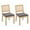 Gray, variant on Hassch Farmhouse Dining Chairs Set of 2, Accent Kitchen Side Chairs with Hand-Woven Rattan Backrest, Gray Linen Padded Seat, Sturdy Solid Wood Legs, for Living Space & Home Office
