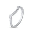 thumbnail image 2 of AFFY 0.25CT Round Moissanite Diamond Wedding Band Ring for Women 14K White Gold over Silver-5.5, 2 of 6