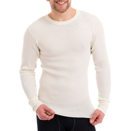 Essential Apparel Old School Waffle Knit Thermal Tops, Natural, Large