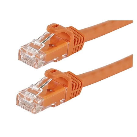 UPC: 0757901812477 | Monoprice Flexboot Cat6 Ethernet Patch Cable – Network Internet Cord – RJ45  Stranded  550Mhz  UTP  Pure Bare Copper Wire  24AWG  1ft  Orange