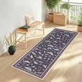 thumbnail image 3 of GlowSol  2x6 Charming Botanical Butterfly & Insect Washable Area Rug, Non-Slip Low-Pile Stain Resistant Floor Carpet for Living Room Bedroom Nursery Home Decor, Black, 3 of 9