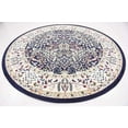 thumbnail image 4 of Unique Loom Narenj Textured Hunting Design Rug 10' x 10' Round Navy Blue/Tan, 4 of 10