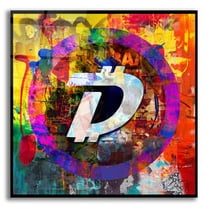 Epic Art 'Dgb Digibyte Crypto In Color' by Epic Art Portfolio, Acrylic Glass Wall Art, 12"x12"