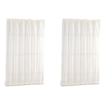 2Pcs White French Door Curtains Door Curtain Panel 137x102cm