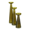 thumbnail image 6 of DecMode 3 Candle Green Glass Pillar Candle Holder, Set of 3, 6 of 12