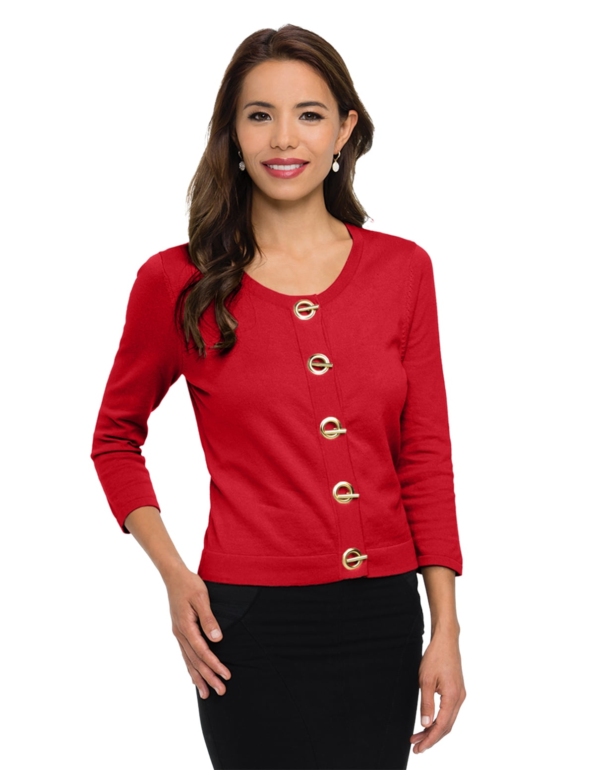 TriMountain Lilac Bloom Vivienne LB933 Crop Cardigan Sweater, 2XLarge