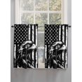 thumbnail image 3 of Tier Curtains 45 Inches Long, American Flag Window Treatment Curtain Drapes, Black US Flag Eagle Small Curtain Drapes for Bathroom Laundry Room, 27.5"x45", 2 Panels, 3 of 7