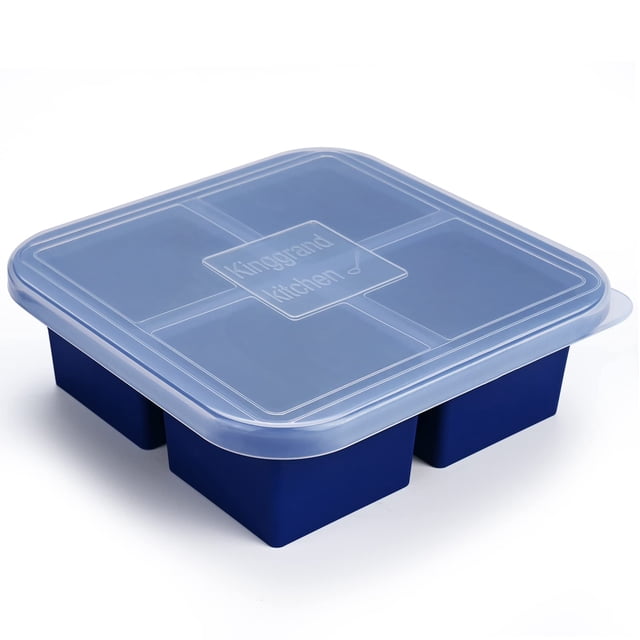 Bandeja de silicona para congelador Kinggrand Kitchen, 1 taza con tapa, 1 paquete