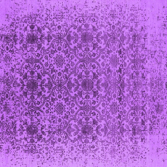Ahgly Company Indoor Square Oriental Purple Industrial Area Rugs, 8' Square