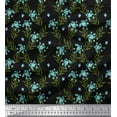 thumbnail image 1 of Soimoi Black Cotton Duck Fabric Leaves,Insect & Floral Artistic Decor Fabric Printed BTY 42 Inch Wide, 1 of 3