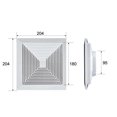 thumbnail image 3 of Abs Square Diffuser for Air Conditioner Snap-In Spring Panel Ventilation Hood, 3 of 8