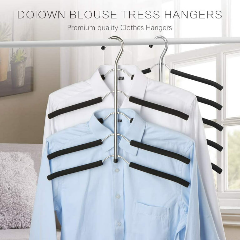 DOIOWN Blouse Tree Hangers Clothes Hangers Non Slip Space Saving Stainless  Steel Shirt Hangers Sweater Hangers Coats Hangers Closet Organizer (2