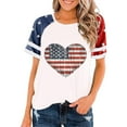 thumbnail image 1 of Top Plisado Gradiente de las Mujeres, Cuello de la Tripulación Manga Corta Blusa Suelta para el Hogar Y el Uso Diario, Ligera Túnica de Moda Casual, 1 of 2