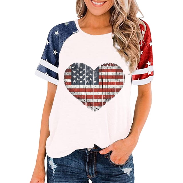 Top Plisado Gradiente de las Mujeres, Cuello de la Tripulación Manga Corta Blusa Suelta para el Hogar Y el Uso Diario, Ligera Túnica de Moda Casual