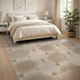 thumbnail image 3 of ODIKA 8'x10' Khaki Beige Geometric Bridges Design Washable Area Rug Intricate Rope Motif with Hexagonal Patterns for Living Room, Under Sectional, Family , Durable, Non-Slip, 3 of 7