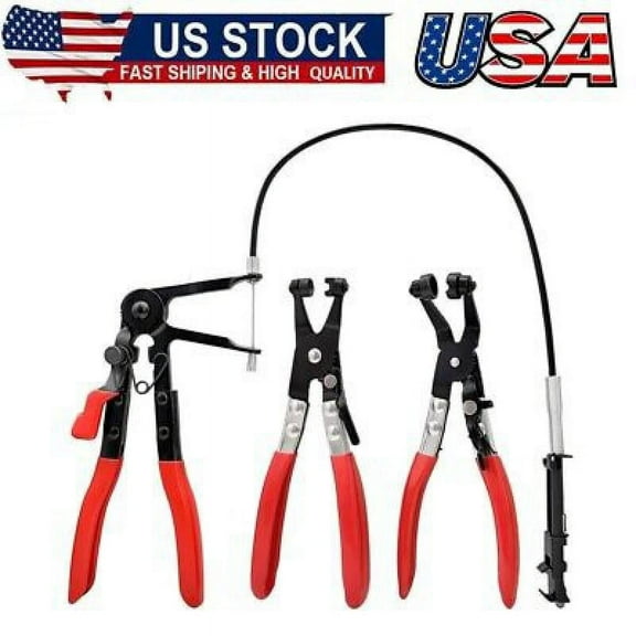 3Pcs Hose Clamp Pliers,Remover Kit with Long Reach Wire Spring Hose Clamp Pliers