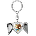 thumbnail image 1 of Mexico National Emblem Country Heart Angel Wing Key Chain Holder, 1 of 3