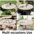 thumbnail image 5 of decorUhome Fitted Checkered Tablecloth, Vinyl Round Table Cloth for 57"-68" Tables, Waterproof Buffalo Plaid Table Cover, Khaki and White, 5 of 7