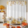 thumbnail image 3 of Shower Curtain 60"W x 72"L Fall Thanksgiving Yellow Pumpkins Leaves Fabric Shower Curtains Set with Hooks Water Repellent Bathroom Curtains Machine Washable Bathroom Accessories, 3 of 6