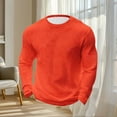 thumbnail image 2 of ZUKMRJPC Men's Long Sleeve Shirts Crewneck Waffle Knit Texture Pullover Tops Soft Breathable Gym Workout Athletic Basic Tee Shirts, 2 of 6