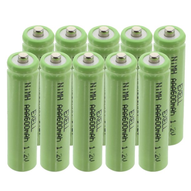 10x Exell 1.2V NIMH AAA 800mAh Rechargeable Button Top Batteries FAST