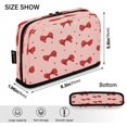 thumbnail image 3 of Standing Pencil Case with Base Large Capacity Stationery Pouch Pen Bag with Zipper for Women Men Red Bows and Polka Dots, 3 of 7