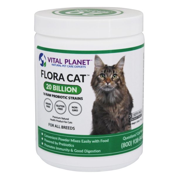 Vital Flora Cat Flora Cat Powder Daily Probiotic 30 Servings 20 Billion CFU 3.92 oz