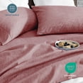 thumbnail image 6 of Bare Home Premium 1800 Collection 4-Piece Bed Sheet Set, Full, Heathered Rosewood, 6 of 9