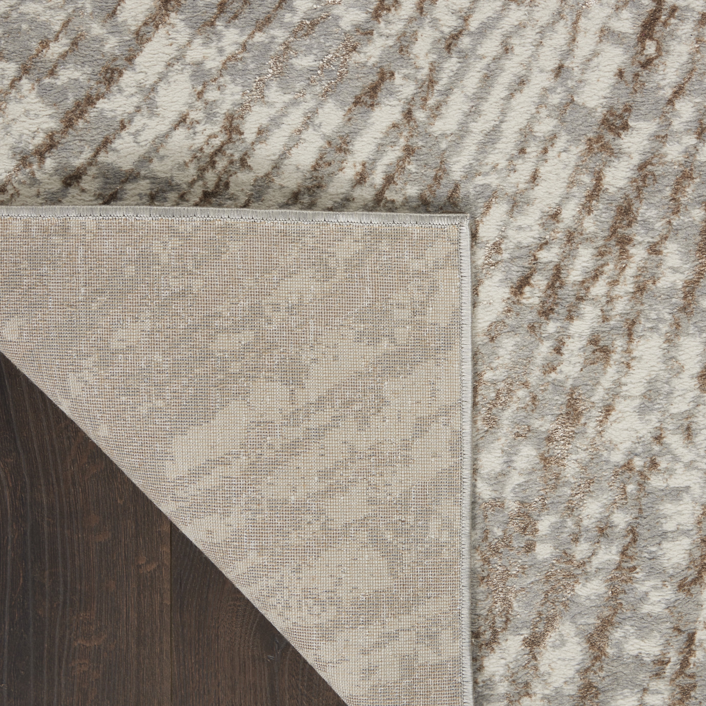 Inspire Me Home Decor Metallic 108x144" Polyester Area Rug in Charcoal/Gray