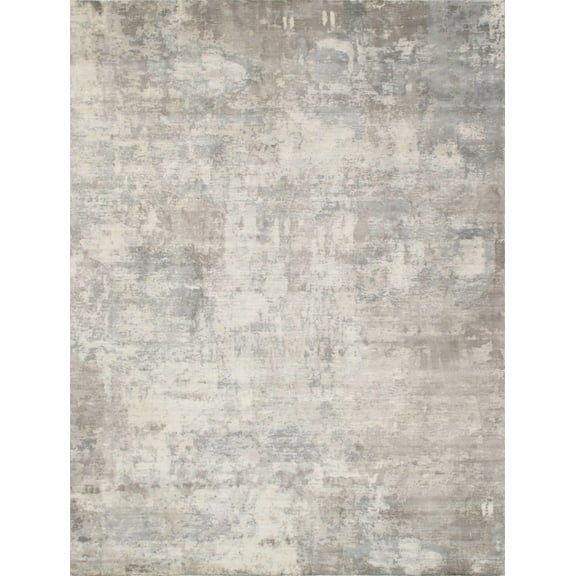 Pasargad Home Beverly 6' x 9' Hand-Loomed Bamboo Silk Grey/Multi Rug - All Ages, Indoors