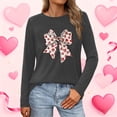 thumbnail image 2 of Erwazi Womens Long Sleeve Crew Neck Valentine T Shirts Love Bow Printed Casual Cute Tee Tops, 2 of 5