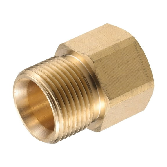 Unique Bargains Pressure Washer Connector Fitting G1/2" to 15mm M22x1.5 Male and Female Hose Adapter Accessories Brass