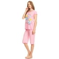 thumbnail image 2 of Lati Fashion Women Capri and Short Sleeve Top 2-Piece Female Pajamas Set Pink L, 2 of 4