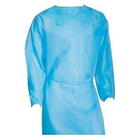 Nobles Level 2 Universal Size Blue Disposable Isolation Gowns - Latex- Gown is Fluid Resistant with Elastic Cuffs - Medical & PPE Gowns - Ideal Safety Protection for Women & Men (Case of 50)