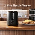 thumbnail image 3 of OVENTE Electric 2 Slice Toaster Machine with 6-Shade Browning Selector Setting, Compact Design and Removable Crumb Tray, 700W Power Perfect for Toasting Bread, Thin Bagels and Waffles, Black TP2210B, 3 of 11