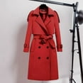thumbnail image 3 of 2023 Women's Long Trench Coat Slim Fit Waist Cinching Casual High End Outerwear Jacket, 3 of 3