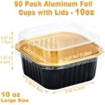 thumbnail image 2 of 60PCS Large Disposable Ramekins with Lids, 10oz Aluminum Foil Baking Cups with Lids, Individual Cake Pans Square Cupcake Baking Tins Reusable Dessert Cake Containers Loaf Pans for Cheesecake Muffin, 2 of 7