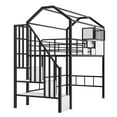 thumbnail image 5 of Bellemave Twin Size House Loft Bed with Stairs, Metal Loft Bed Frame with Storage Shelves, Heavy Duty Low Loft Bed for Bedroom（Black), 5 of 8