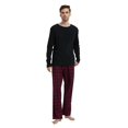 thumbnail image 3 of Amaxer Mens Cotton 2-Piece Flannel Pajama Sets - Crew Neck Knit Top Flannel Plaid Pants | Soft, Breathable Sleepwear for Men, 3 of 5