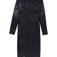 thumbnail image 2 of Ralph Lauren Womens Sequinned Surplice Dress, Blue, 10, 2 of 2