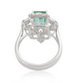 thumbnail image 3 of Real Emerald Gemstone Solid 18 Kt White Gold SI Clarity HI Color Pave Diamond Wedding Ring, 3 of 4