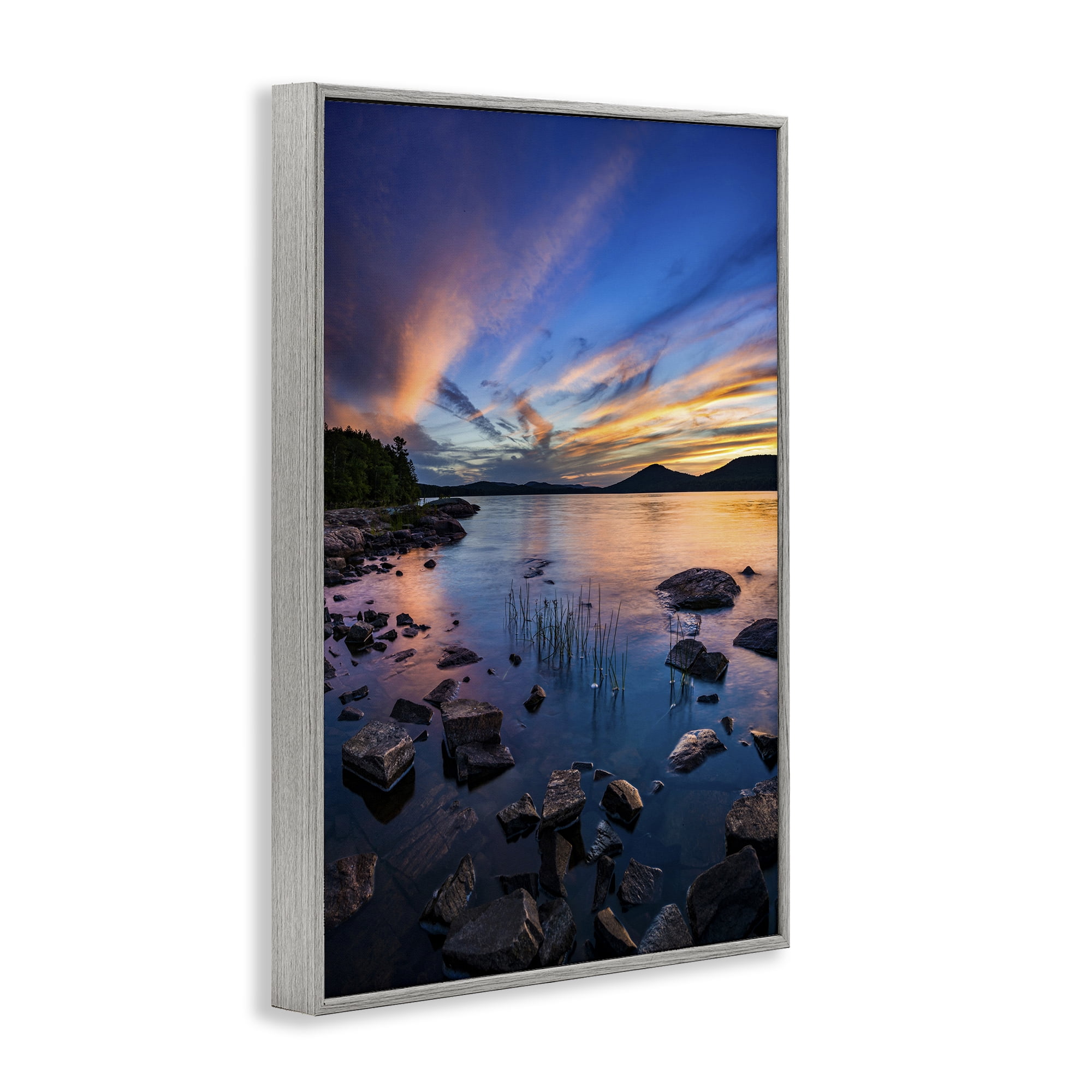 Stupell Industries Sunrise on Piseco Lake Gray Framed Giclee Art, design by Jonathan Zaharek