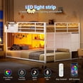 thumbnail image 4 of Frhnenha Full Over Twin Bunk Bed with 6 Storage Drawers & Shelves, Convertible Storage Bunk Bed with LED Lights, Metal Loft Bed with Non-Slip Ladders & Safety Guardrail, Space Saving, White, 4 of 9