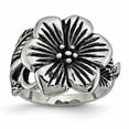thumbnail image 1 of Stainless Steel Antiqued Flower Ring Size 7, 1 of 3