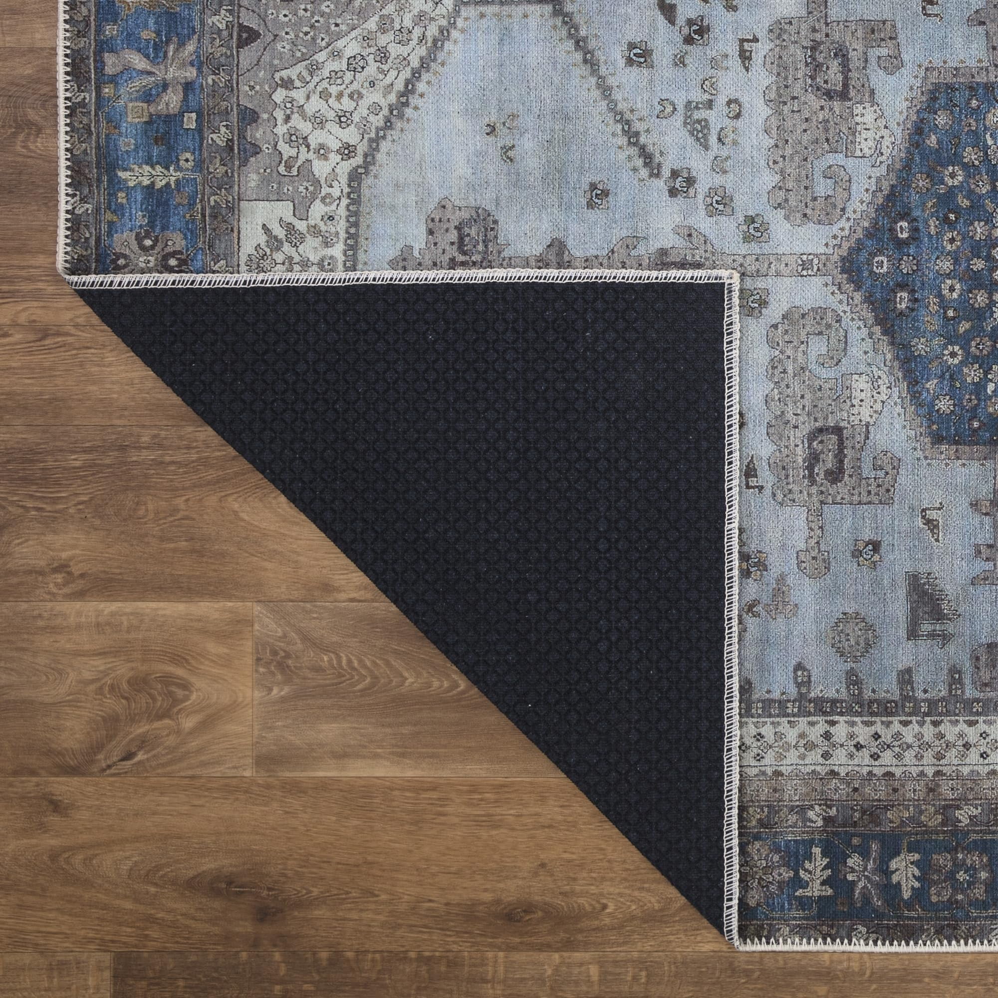 Keen Home Design Machine Washable Area Rugs with Non-slip Backing, Ideal for Hallway, Living Room, Bedroom, Kitchen and Laundry Room, Vintage Moroccan and Low Pile Rug - ( 2'6'' x 12' )